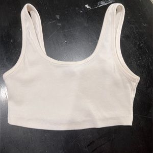 Zara ribbed white cropped tank top